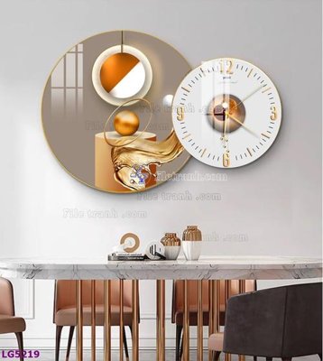 Tải file File tranh đồng hồ tráng gương tròn lồng ghép LG5219 (ảnh gốc) in tranh kính