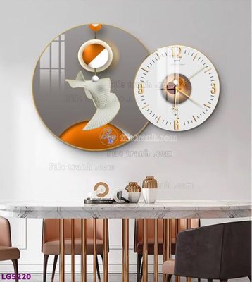 Mua file gốc File tranh đồng hồ tráng gương tròn lồng ghép LG5220 (chất lượng) tại Filetranh.com