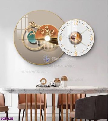 Ảnh mô tả file gốc in mica File tranh đồng hồ tráng gương tròn lồng ghép LG5225