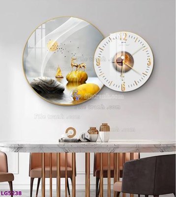 File ảnh gốc File tranh đồng hồ tráng gương tròn lồng ghép LG5238 không vỡ nét