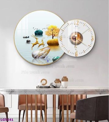File PSD File tranh đồng hồ tráng gương tròn lồng ghép LG5241 (gốc) nhiều lớp (multi-layer)