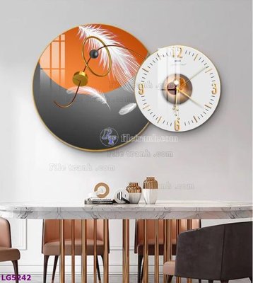 File tranh File tranh đồng hồ tráng gương tròn lồng ghép LG5242 (ảnh gốc) in trần nhà