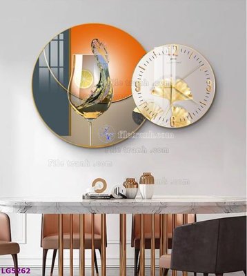 File ảnh File tranh đồng hồ tráng gương tròn lồng ghép LG5262 (gốc) dùng in Pano