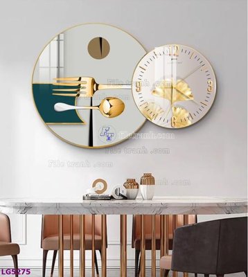 File tranh File tranh đồng hồ tráng gương tròn lồng ghép LG5275 (gốc) chủ đề trừu tượng