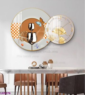 File tranh in trần File tranh đồng hồ tráng gương tròn lồng ghép LG5276 (ảnh gốc siêu nét)