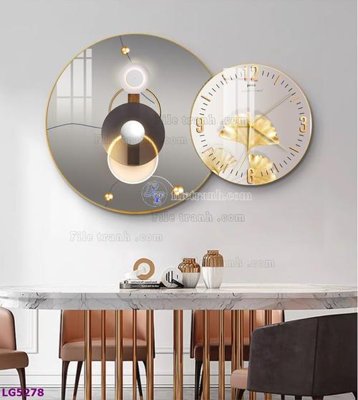 Mua file tranh gốc File tranh đồng hồ tráng gương tròn lồng ghép LG5278 tại Filetranh.com