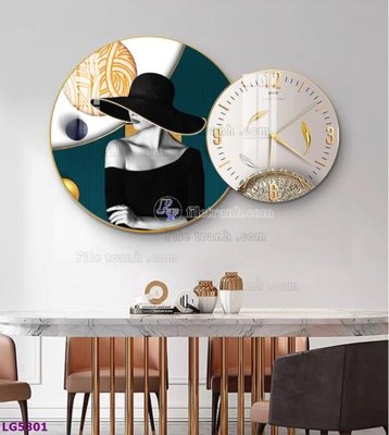 File PSD File tranh đồng hồ tráng gương tròn lồng ghép LG5301 (nguyên bản) cho thiết kế