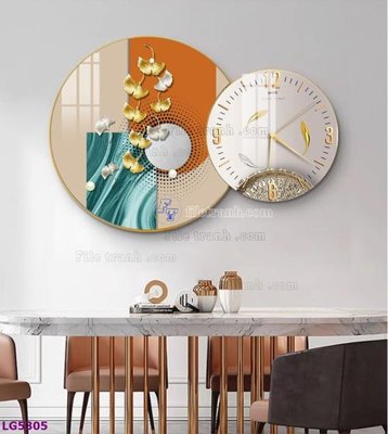 File gốc File tranh đồng hồ tráng gương tròn lồng ghép LG5305 (cho in UV) siêu nét