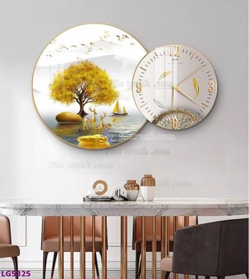 Tải file tranh File tranh đồng hồ tráng gương tròn lồng ghép LG5325 (ảnh gốc) ngay