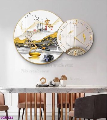 Tải file gốc File tranh đồng hồ tráng gương tròn lồng ghép LG5331 (để in lụa)