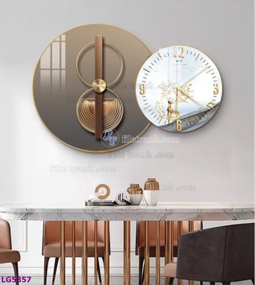 File ảnh File tranh đồng hồ tráng gương tròn lồng ghép LG5357 (gốc) in decal dán tường