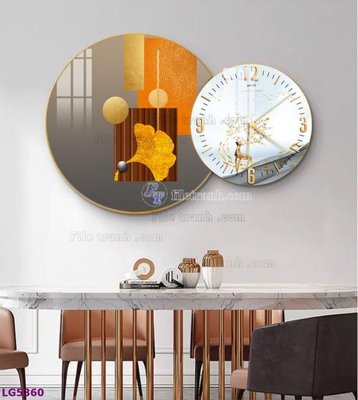 File gốc in ấn File tranh đồng hồ tráng gương tròn lồng ghép LG5360 chất lượng vượt trội