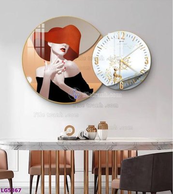 Tải file File tranh đồng hồ tráng gương tròn lồng ghép LG5367 (gốc) in nhanh