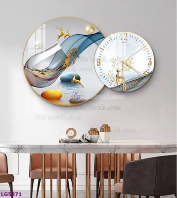 File tranh File tranh đồng hồ tráng gương tròn lồng ghép LG5371 (ảnh gốc) chi tiết rõ ràng