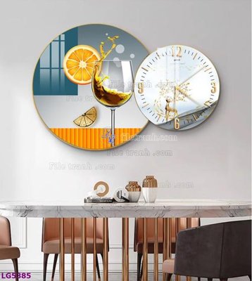 File gốc in ấn File tranh đồng hồ tráng gương tròn lồng ghép LG5385 (sẵn sàng tải về)