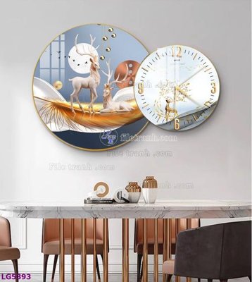File ảnh gốc File tranh đồng hồ tráng gương tròn lồng ghép LG5393 không vỡ nét