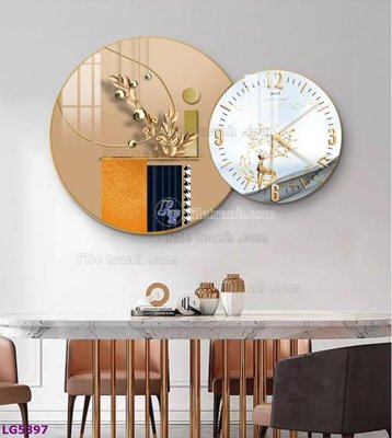 Tải file File tranh đồng hồ tráng gương tròn lồng ghép LG5397 (gốc) chủ đề tôn giáo