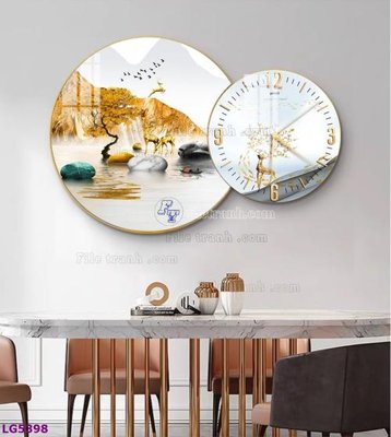File gốc File tranh đồng hồ tráng gương tròn lồng ghép LG5398 (thiết kế) cho in ấn