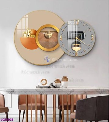 File gốc File tranh đồng hồ tráng gương tròn lồng ghép LG5405 (PNG) chất lượng cao