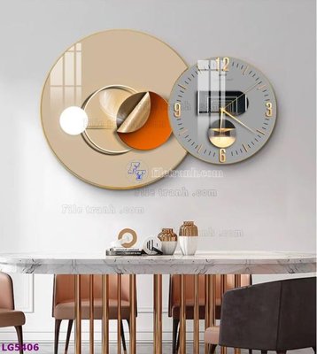 Download file gốc File tranh đồng hồ tráng gương tròn lồng ghép LG5406 (in lụa) cao cấp