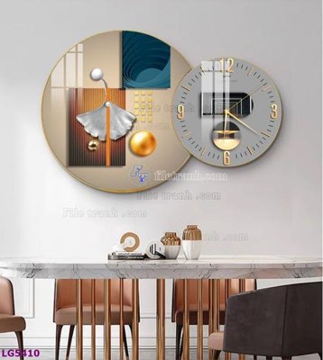 File gốc File tranh đồng hồ tráng gương tròn lồng ghép LG5410 (dành cho trang trí nội thất)