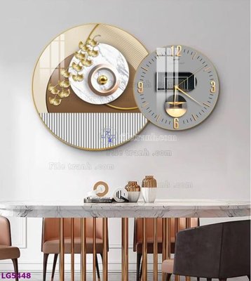 File in lụa File tranh đồng hồ tráng gương tròn lồng ghép LG5448 (tân cổ điển) File tranh đồng hồ tráng gương tròn lồng ghép LG5448