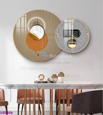 Tải file File tranh đồng hồ tráng gương tròn lồng ghép LG5459 (gốc) in ấn ngay lập tức