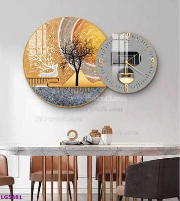 Tải xuống file tranh gốc File tranh đồng hồ tráng gương tròn lồng ghép LG5481 (PSD/TIFF)