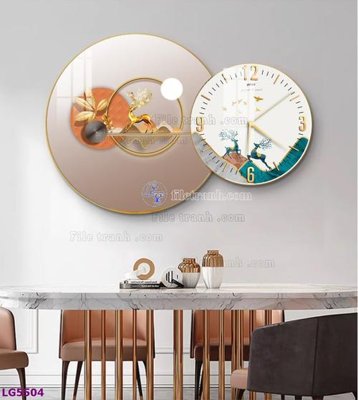 Tải file File tranh đồng hồ tráng gương tròn lồng ghép LG5504 (PSD) cho in tranh kính