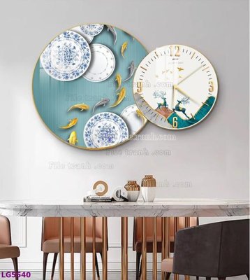 Tải file File tranh đồng hồ tráng gương tròn lồng ghép LG5540 (ảnh gốc) in gạch 3D