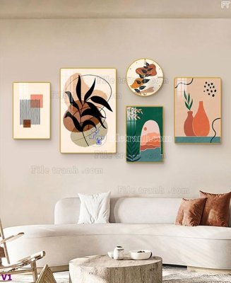 File in ấn chuyên nghiệp File tranh đồng hồ nhiều tấm V1 (file gốc)