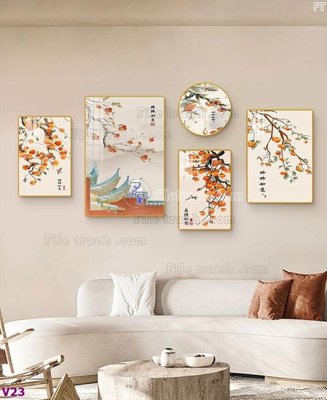 File PSD File tranh đồng hồ nhiều tấm V23 (bản gốc) chất lượng nhất