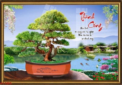 File tranh File tranh chậu mai bonsai 413BS (gốc) in backlit film