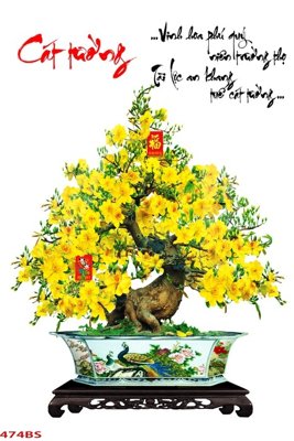 Tải file File tranh chậu mai bonsai 474BS (gốc) làm tranh treo tường