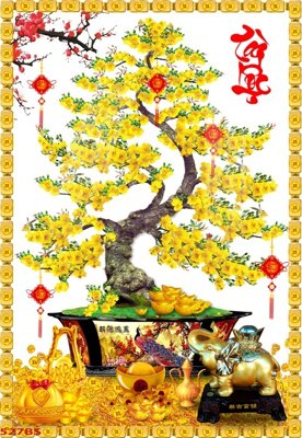File tranh File tranh chậu mai bonsai 527BS (ảnh gốc) độ nét vượt trội