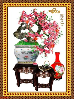 File in trần File tranh chậu mai bonsai 559BS (bản gốc) 5D