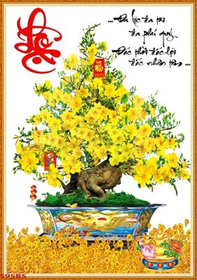 Download file gốc File tranh chậu mai bonsai 595BS (in mica) trong suốt