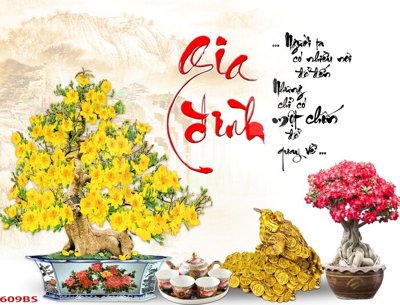 File in trần File tranh chậu mai bonsai 609BS (bản gốc) 5D