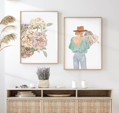 File gốc File tranh bộ nhiều tấm in nhà hàng khách sạn tối giản A1155 (phong cách) châu Âu