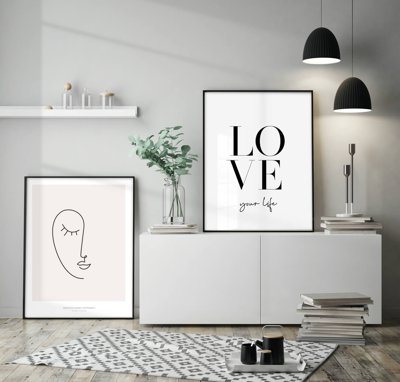 File tranh gốc File tranh bộ nhiều tấm in nhà hàng khách sạn tối giản A1227 chủ đề hiện đại