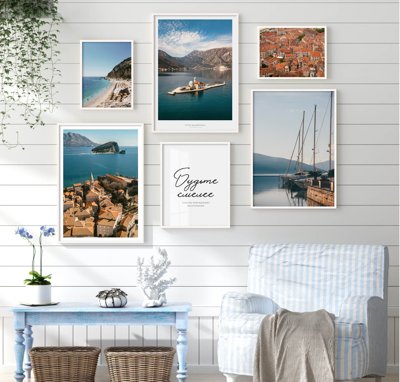 File in trần File tranh bộ nhiều tấm in nhà hàng khách sạn tối giản A1257 (bản gốc) đại dương