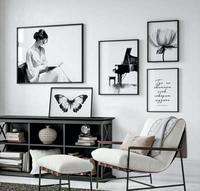 File gốc File tranh bộ nhiều tấm in nhà hàng khách sạn tối giản A1290 (phong cách) châu Âu