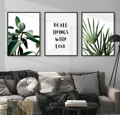 Hình ảnh file gốc in trần nhà File tranh bộ nhiều tấm in nhà hàng khách sạn tối giản A1327