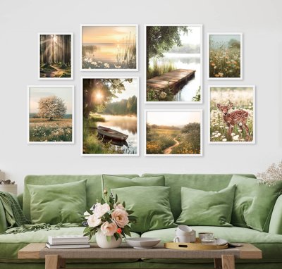 Download file gốc File tranh bộ nhiều tấm in nhà hàng khách sạn tối giản A1359 (in mica) trang trí