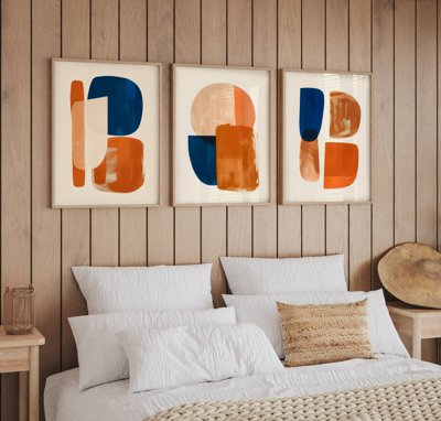 Download file gốc File tranh bộ nhiều tấm in nhà hàng khách sạn tối giản A1369 (in lụa) nghệ thuật