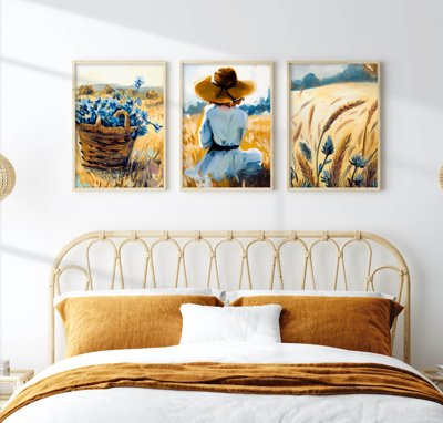 File gốc File tranh bộ nhiều tấm in nhà hàng khách sạn tối giản A1374 (in lụa) tranh phong thủy