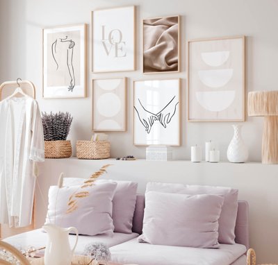 Tải file File tranh bộ nhiều tấm in nhà hàng khách sạn tối giản A1381 (gốc) chủ đề hoa sen