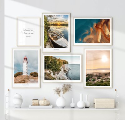 File tranh File tranh bộ nhiều tấm in nhà hàng khách sạn tối giản A1419 (gốc) in film