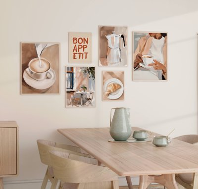 File tranh gốc File tranh bộ nhiều tấm in nhà hàng khách sạn tối giản A1460 chủ đề hiện đại