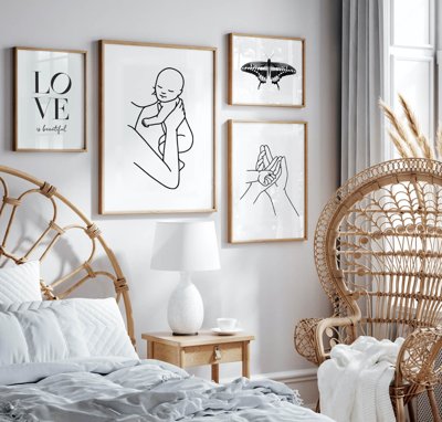 Tải file File tranh bộ nhiều tấm in nhà hàng khách sạn tối giản A1461 (gốc) in tranh tráng gương